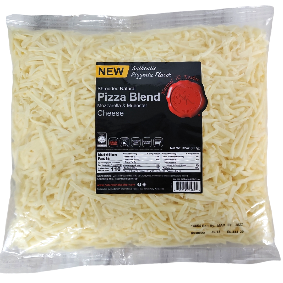 Natural & Kosher Pizza Blend Mozzarella & Muenster Shredded Cheese
